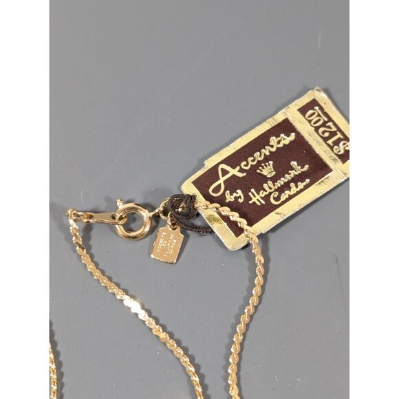 Vintage Accents by Halllmark Gold Tone Wire Wrap Heart Necklace 18" - Picture 7 of 8